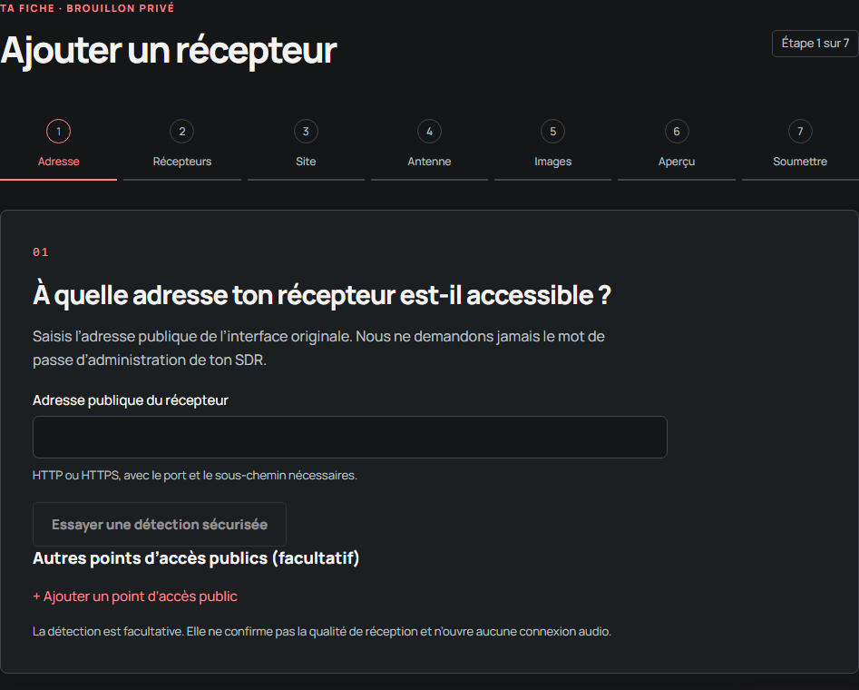 Inscrire un récepteur