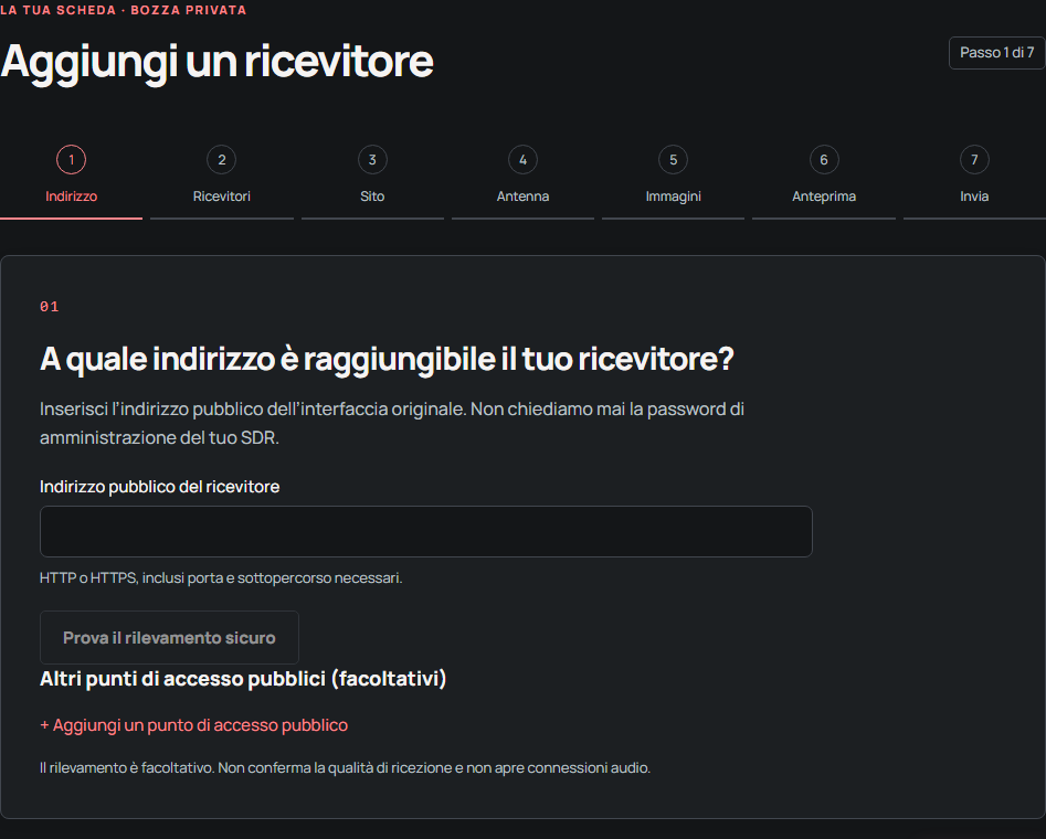 Registrare un ricevitore